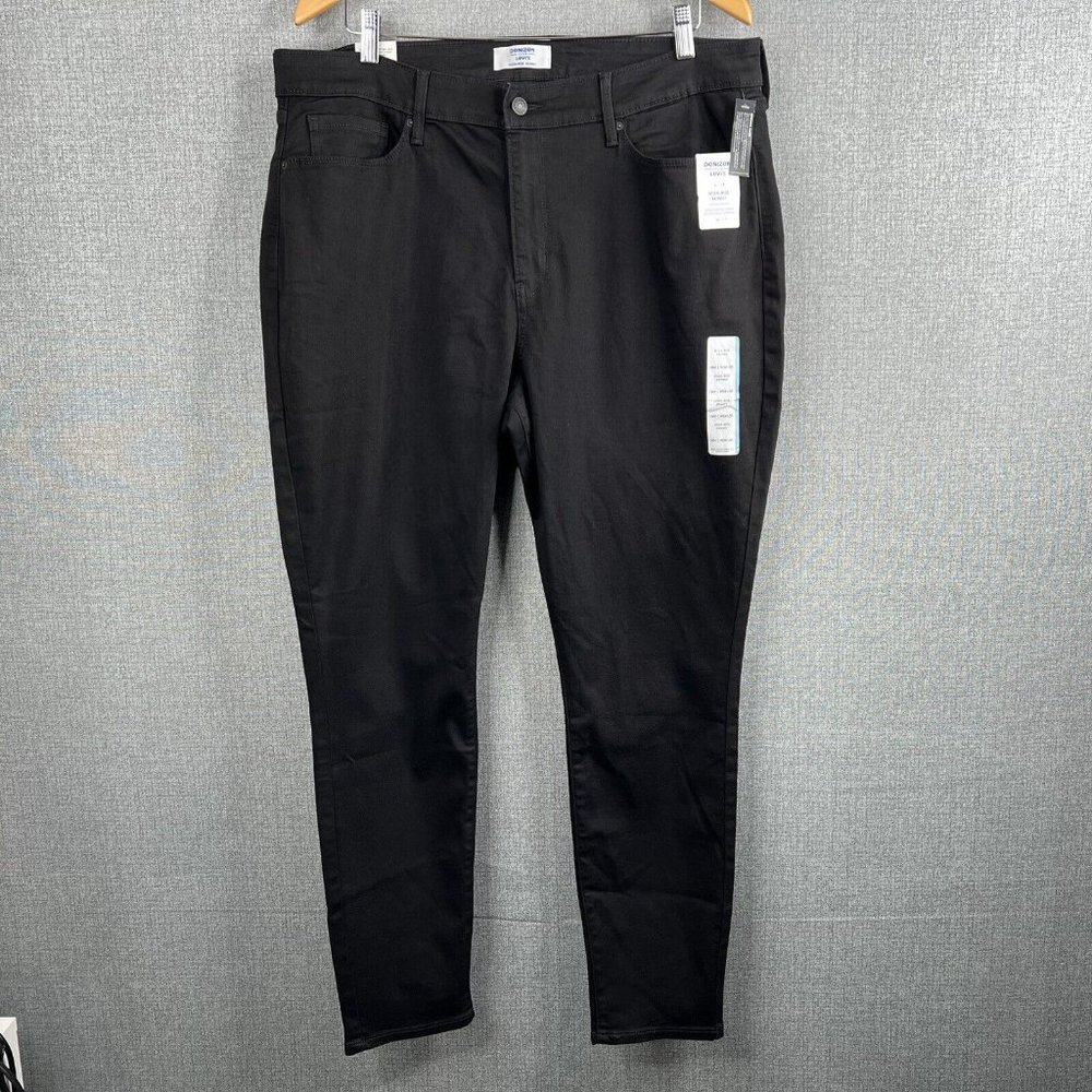 Levis Denizen Jeans Womens 18M 18 M High Rise Skinny Black Denim Stretch 34x30